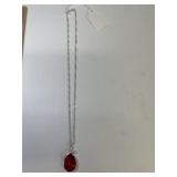 10" Large Gemstone necklace .925 silver