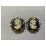 Pair of Cameo Lady Earrings