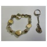 Cut Stone Bracelet & Key Chain
