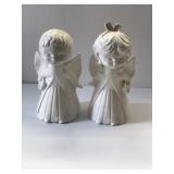White Ceramic angles. One boy & One girl