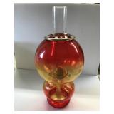 Never Used large Glass lantern with red globes