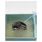 Blue Topaz Ring Size 9  Sterling Silver