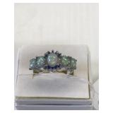 Blue Fire Opal Ring sz 7