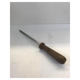 Rare vintage honing steel w/wood handle