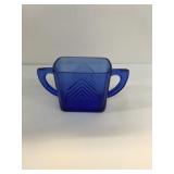 Vintage cobalt blue open sugar dish