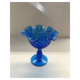 Vintage Fenton Art Glass Colonial Blue Honeycomb