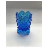 Vintage Fenton Art Glass Colonial Blue Candle