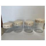 4 Gemco Glass Canisters with  Strawberries