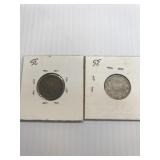 1908,1916 German silver 1/2 marks