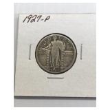 1927 P Silver Standing Liberty quarter