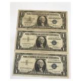 3 1957 Silver certificates