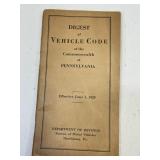 1929 PA Vehicle Code Booklet