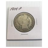 1904 P BU Silver Barber half