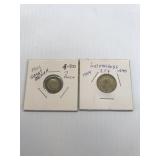 1921 Great Britain 3 pence,Netherlands 25 cent