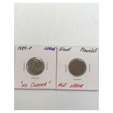 Lincoln penny error-1989 copperless & blank