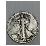 1945 S Walking Liberty Silver Half Dollar