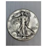1945 D Walking Liberty Silver Half Dollar