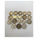 18 Different Date Silver Merc Dimes