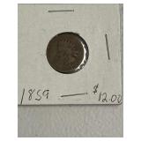 1859 Indian Head Penny 1st year