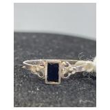 Black Onyx Youth Ring Size 3 Marked .925