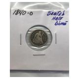 1840 O Silver seated half dime