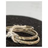 3 Diamond Cut Bands Size 7  Marked .925