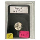 1946-D Roosevelt Dime FB MS64