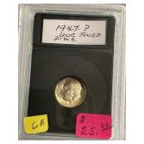 1947-P Roosevelt Dime UNC Toned