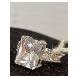 Large Moissinite Ring Size 7 Market .925