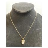 18" Gold Tone Necklace with Owl Pendant