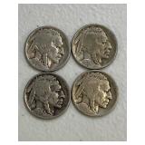 (4) Buffalo 1917,8,19,20 Early Year Nickles