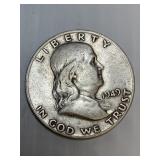 1949 D Franklin Silver Half Dollar