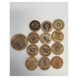 12 Old Wooden Nickels