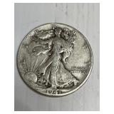 1941 D Walking Liberty Silver Half Dollar