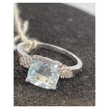 Blue Sapphire Ring Size 7 Marked .925