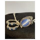 Blue Sapphire Earrings & CZ Blue Topaz Earrings