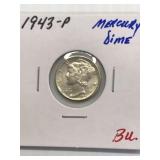 1943 P Gem BU Mercery dime
