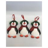 3 penguin ornaments