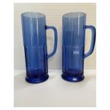 Old 16oz Cobalt blue mugs 8 1/4" tall