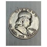 1950 D Franklin Silver Half Dollar