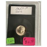 1951 -P Roosevelt Dime UNC