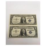 1935 F, 1957 A Silver certificate crisp Unc