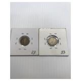 1944O,1921 U.S. Philippines silver dime