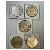 1971-D,72-P,74-D,76-II,77-O Ike Dollars