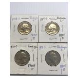 1968-S,69-S,70-S,71-S PF WASHINGTON QUARTERS