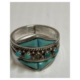 Turquise Indian Ring Size 9 Marked RL Zuni