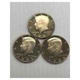 1985-S, 86-S, 87-S PF JFK Halves