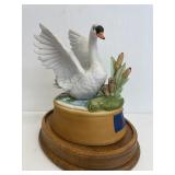 Andrea by Sadek- Musical Swan (Chipped) with Stand