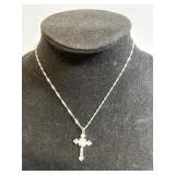 16" Necklace with  Crucifix Marked .925