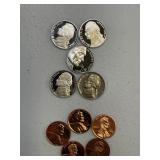 proof penny&nickle lot (10 coins) different dates